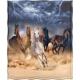 thumbnail image 2 of Horse Vintage Red Blanket Smooth Soft Print Throw Blanket for Sofa Chair Bed Office Travelling Camping Women Gift 50"x60", 2 of 6