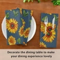 thumbnail image 6 of Dreamtimes Set of 1 Cartoon Sunflowers with Leaves Satin Napkin Square 20 Inches Table Napkins Soft Smooth Decorative Napkins for Wedding Banquet Party Decoration, 6 of 6