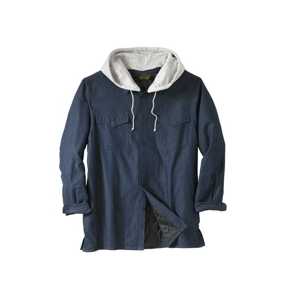 Men's Big & Tall Removable Hood Shirt Jacket By Boulder Creek
