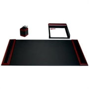 Dacasso  Rosewood & Leather 3-Piece Desk Set