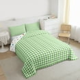 thumbnail image 3 of Homewish Modern Geometric Checkered Full Size Comforter Sets,Vintage Aesthetic Bedding Comforter Set,Green White Bedding Sets For Girls Boys,Microfiber Bedroom Decor Reversible,3 Pieces, 3 of 8