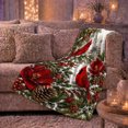 thumbnail image 5 of Red Cardinals Among Winter Blossoms for Birdwatchers And Gardeners, Detailed Naturalistic Winter Illustration Home Decor for Living Room and Bedroom, Christmas Gift and Cozy Flannel Blanket, 5 of 7