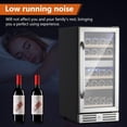 thumbnail image 5 of Garvee 15 Inch Wine Cooler Refrigerator-29 Bottle, Dual Zone Seamless Stainless Steel Built-in Freestanding Wine Fridge, Double-Layer Tempered Glass Door with Lock, Under Counter Wine Cellar, 5 of 7
