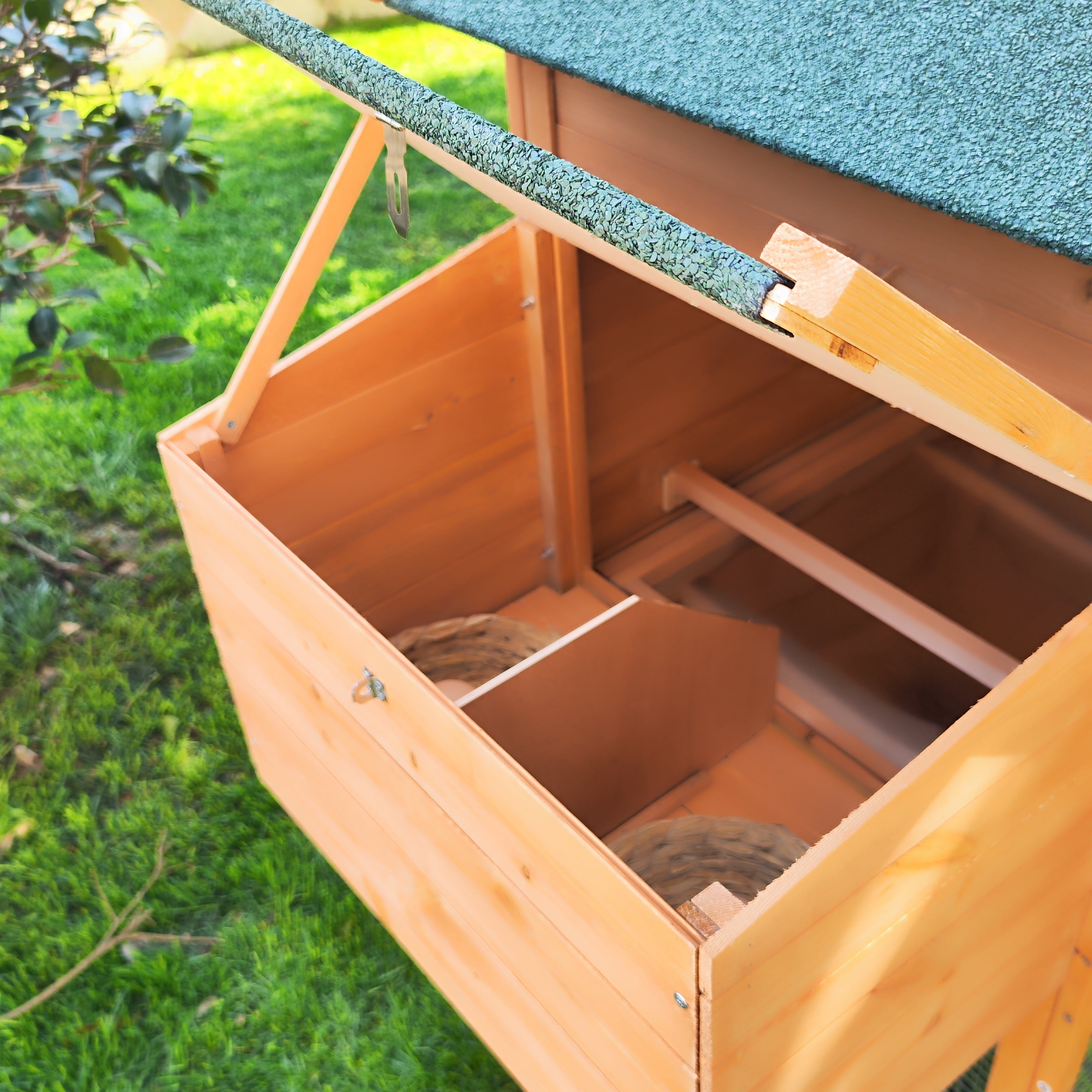 Outdoor Chicken Coop With Run Chicken Runs For Yard w/ Nesting Box & Cover Wooden Hen House Rabbit Hutch w/ Tray