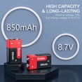 thumbnail image 3 of Pilas de litio recargables Kratax de 9 V y 850 mAh, paquete de 8 con cargador, 3 of 8