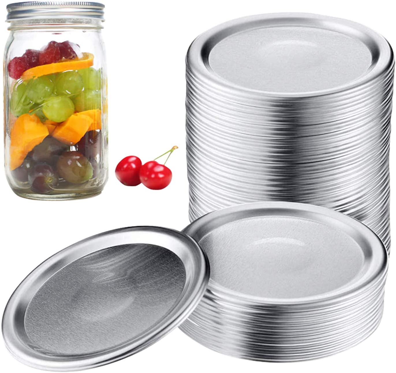 48 Pcs Canning Lids Wide Mouth Mason Jar Lids with Silicone Seals