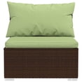 thumbnail image 2 of vidaXL 4 Piece Garden Lounge Set with Cushions Brown Poly Rattan, 2 of 5