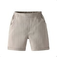 thumbnail image 2 of SRZYMJ Boys Linen Suit 4 Piece Summer Gentleman Outfit Kids Dress Vest Shirt Shorts Set for Beach Wedding Graduation Khaki 5-6 Years, 2 of 5