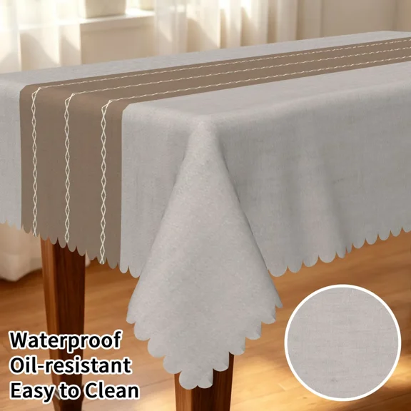 Tchckioa Minimalist Rectangle Tablecloth,60x102 Inch Waterproof Table Cloths Decor for Kitchen