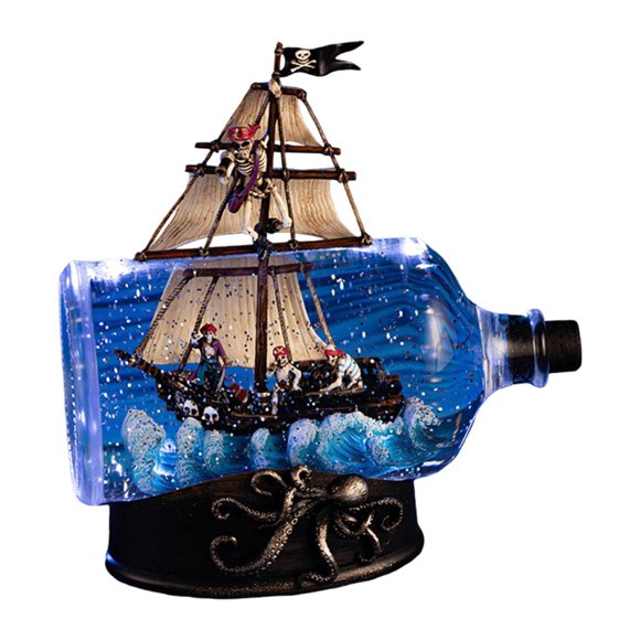 HILABEE Caribbean Pirate Model Ship in A Bottle Table Top Nautical for Indoor Office