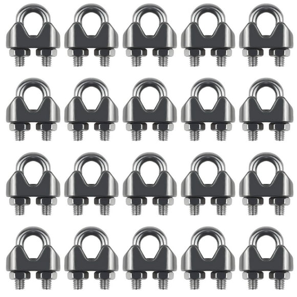Favordrory 20PCS 1/8 Inch M3 Stainless Steel Wire Rope Cable Clip Clamp