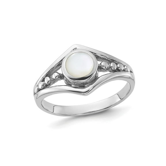 Mother of Pearl Ring in Polished Sterling Silver