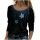 thumbnail image 1 of Moda mujer Casual impresión cuello redondo manga larga suelta camiseta otoño blusa pulóver Tops Pompotops  FGAJ6118, 1 of 5