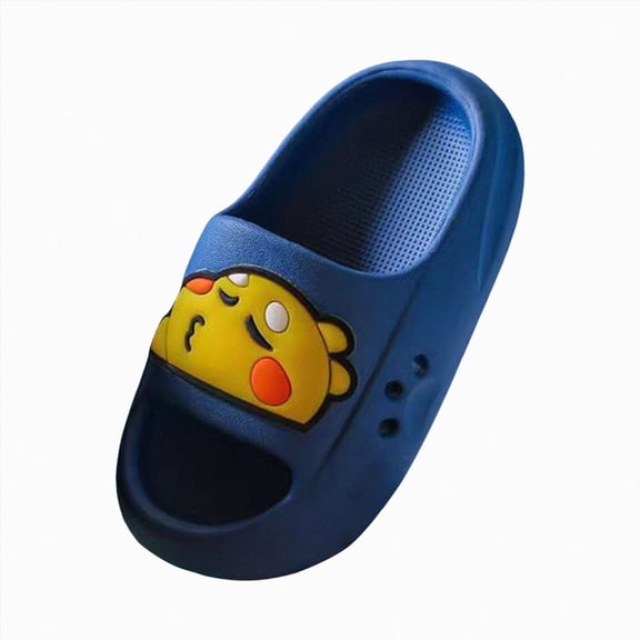 enyan Toddler Little Kids Slides Sandals Unicorn Dinosaur Bunny Beach Pool Shower Slides Bath Slippers Cute Summer Outdoor Shoes Blue,Size 7