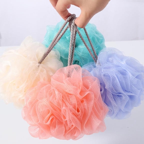1Pc Bath Sponge,Shower Sponge Loofahs Mesh Pouf Soft Body Scrubber Ball,Randome color