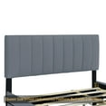 thumbnail image 5 of Queen Size Velvet Upholstered Platform Bed with 2 Drawers and 1 Twin XL Trundle- Gray, 5 of 17