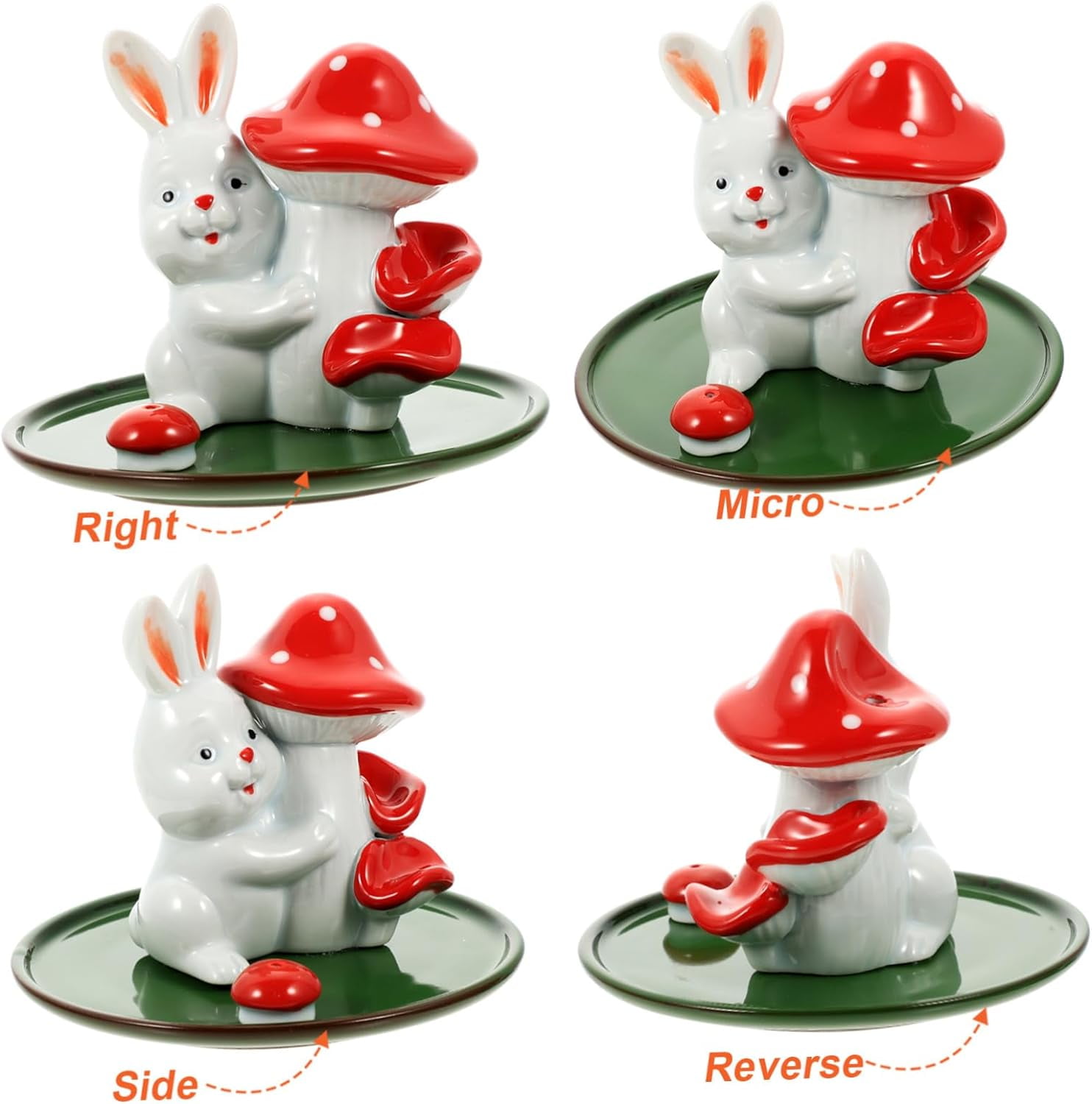 Rabbit Incense Holder, Handmade Incense Burner Holder, Ceramic Incense Holder for Incense Stick, Ash Catcher for Yoga and Home Decor