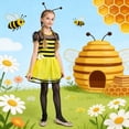 thumbnail image 6 of NAFUU Baby Girls Dress Short Sleeve Square Collar Bee Fairy Play Pretend Outfit Performance Party Dresses For Girls Sizes 7-8 Years, 6 of 9