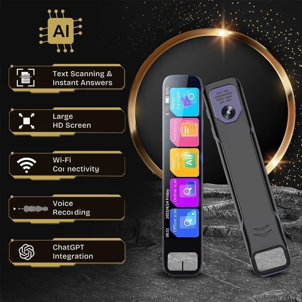 Pen Gpt, Chat Gpt Pen, Ai Scanning Smart Pens, Ai Pens, Instant Answers, Offline Translation, Multipurpose Translation Device for Math, History More, Text Scanner 150 Languages
