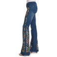 thumbnail image 2 of Pantalones vaqueros acampanados con bordado floral para mujer, talla grande, pierna ancha, tiro bajo, acampanados, 2 of 5