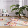 thumbnail image 4 of Noahas Floral Patterned Washable Living Room Area Rug - 4x6 Non-Slip Low Pile Rug for Office Bedroom Laundry Room Kid Room , Blue, 4 of 7