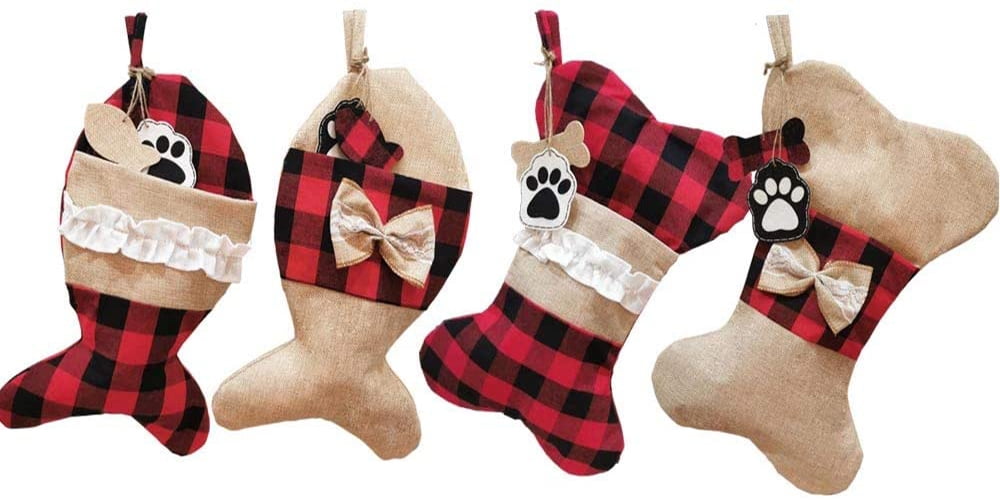 Fun Dog and Cat Novelty Christmas Stocking for Pets 16.5"  Free US Shipping!!! 