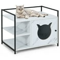 thumbnail image 1 of Costway Meuble Cache-Litière pour Chat Armoire à Litière Cachée avec Étagère de Rangement à 2 Niveaux, 1 of 10