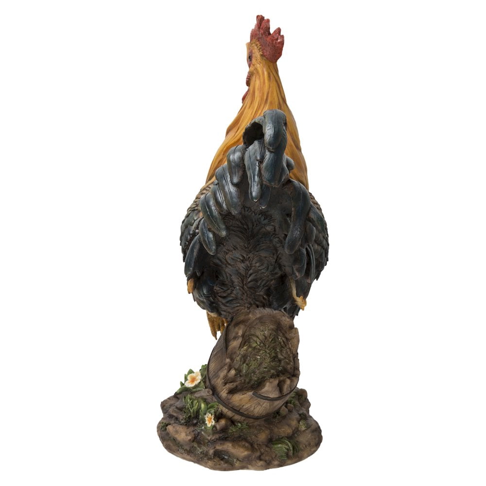 Hi-Line Gift Ltd. Large Cock On A Wood Barrel