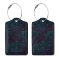 thumbnail image 3 of Disketp 2 Pcs Luggage Tag For Suitcase,Boho Leather Baggage Tag With Stainless Steel Loop Privacy Cover For Women Men Girls, 3 of 5