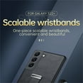 thumbnail image 4 of Nalacover Wristband Case for Samsung Galaxy S24 with Ring Wrist Hand Strap, Metallic Premium PU Leather Slim TPU Bumper Shockproof Lens Protection for Galaxy S24 Phone Case, Darkblue, 4 of 10