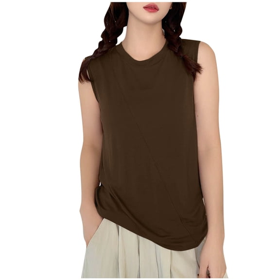 Summer Fashion Plus Size V-Neck Tank Tops for Women Trendy Clothes 2025 Casual Sleeveless Solid Blouse Up to 65% off!