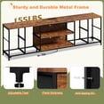 thumbnail image 4 of 63"W Dresser for Bedroom TV Stand Dresser with LED Lights & Power Outlets & 8 Drawers,Dresser for 60 65 70 Inch TV,Long Fabric Dresser,Rustic Brown, 4 of 8