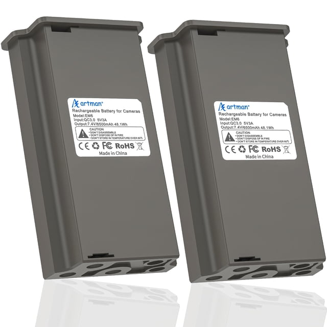 Batería recargable, paquete de 2 unidades, 6500 mAh, para cámara de caza Artman