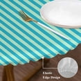 thumbnail image 3 of Modern Striped Round Tablecloth, Fitted Table Cover with Elastic for 45"-54" Round Tables, Geometric Abstract Minimalist Table Cloth Outdoor Indoor Dinning Party Waterproof Tablecloths, 3 of 7