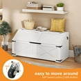 thumbnail image 5 of Craftian 39.4" Storage Chest with 4 Wheels, Wooden Storage Bench, Lift Top Toy Chest Storage Trunk with Safety Hinges, Large Toy Box, Entryway Bench - White, 5 of 10