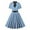 C_ Light Blue, variant on Women 1950s Retro Vintage Cocktail Party Swing Dress Cap Short Sleeve Bow Tie Neck Polka Dot Vintage Shirt Dress Dark Blue XL