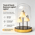 thumbnail image 3 of Halloween Eolstice Ghost Glass Cloche Night Light, 3 Mini Figurine Light Up Dome Lamp, Cute Spooky Tabletop Centerpiece for Home Room Festival Party Fireplace Indoor Desktop Decoration, 2PC, 3 of 7