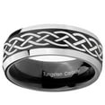 thumbnail image 2 of Tungsten Celtic Knot 8mm Brushed Black 2 Tone Beveled Edges Men Ring, 2 of 2