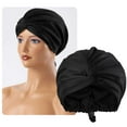 thumbnail image 4 of BETYOYTVC 1PC Adjustable Silk Satin Hair Bonnet For Sleeping Double Layer Hair Wrap Sleep Cap Turban For Women Men Curly Straight Hair Long Large Braid Unisex Hair Shampoo And Conditioner Glamour Wash, 4 of 6