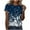 Blue, variant on Xihbxyly Womens Tops, Women's Crew Neck Blouse Top Short Sleeve Shirt Casual Tunic Blouse for Leggings Summer Fashion Sparkling Crystal Printed Blouse
