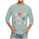 thumbnail image 5 of Camisas de Manga Larga para los Hombres Día de San Valentín Impresión Cuello Redondo Moda Casual, Mezcla de Poliéster de Lino de Algodón para Primavera Verano, 5 of 8