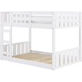 thumbnail image 1 of Traditional Twin over Twin Solid Wood Stackable Slat Bunk Bed in White, 1 of 9
