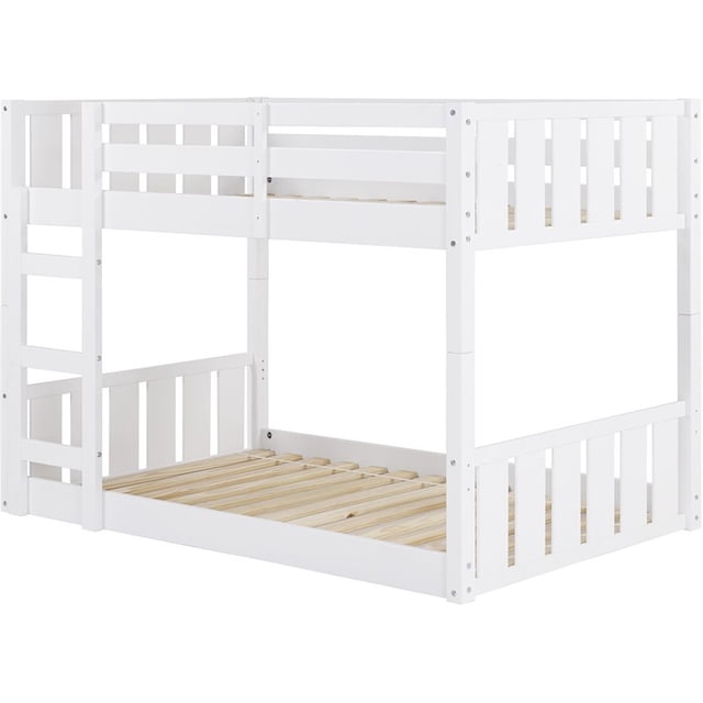 Traditional Twin over Twin Solid Wood Stackable Slat Bunk Bed in White