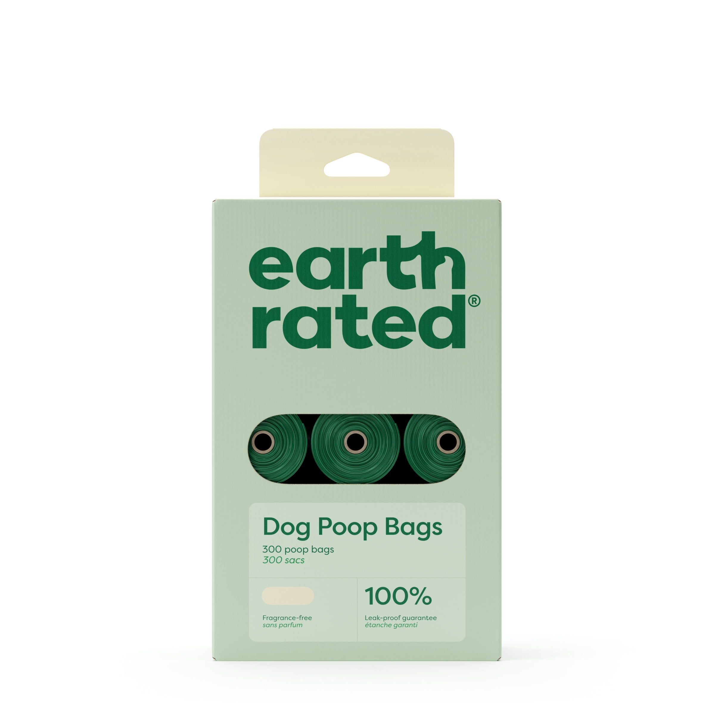 (2 pack) Earth Rated Leak-Proof Dog Poop Bags, Unscented, 300 Count, 15 Refill Rolls
