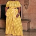 thumbnail image 2 of Womens Plus Size 2 Piece Dress Outfits Short Sleeve Bandage Wrap Empire Crop Tops and Skirt Sets, 2 of 3