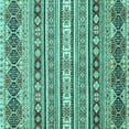 thumbnail image 1 of Ahgly Company Machine Washable Indoor Square Abstract Turquoise Blue Modern Area Rugs, 5' Square, 1 of 4