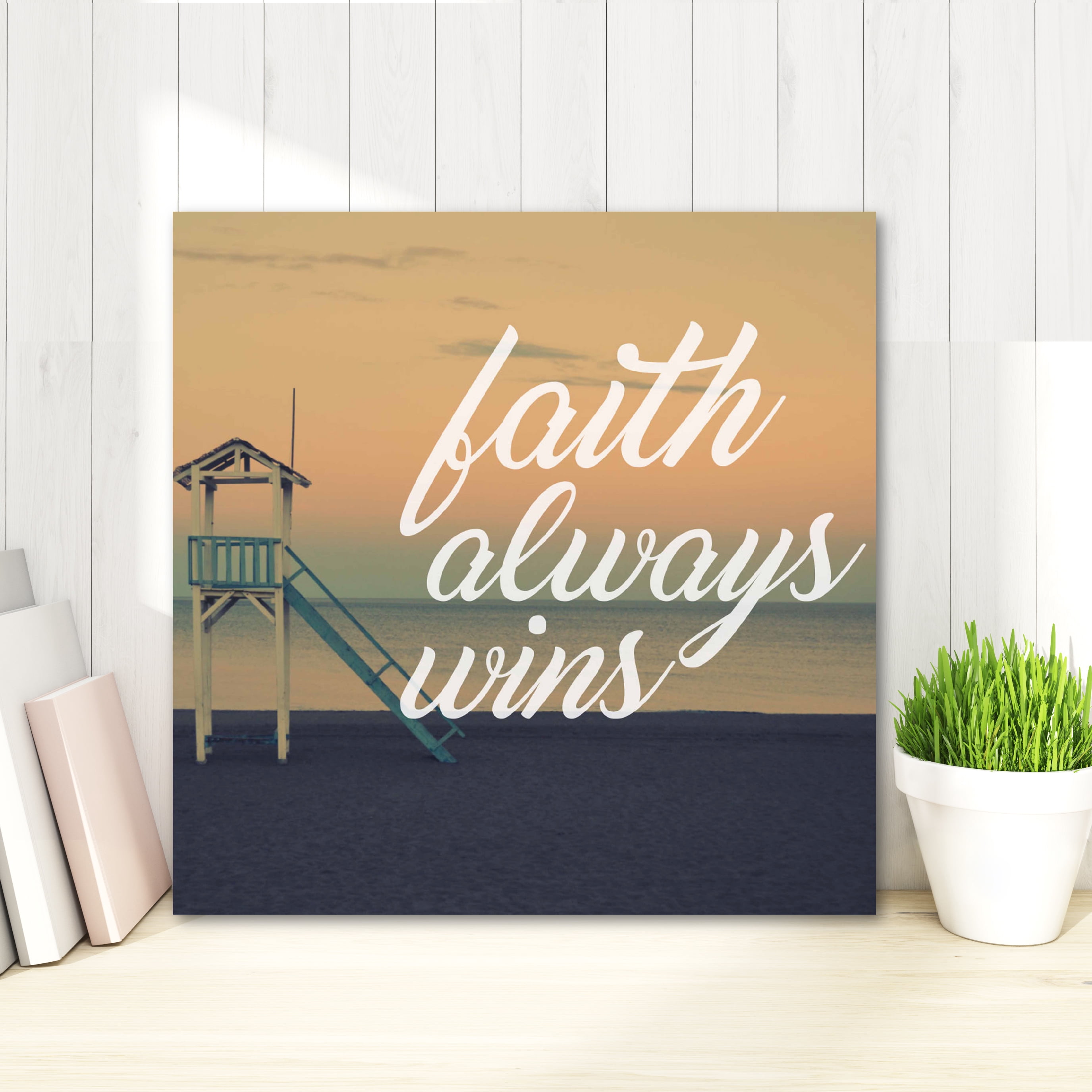 Faith Always Wins Gallery-Wrapped Canvas Wall Art, 16x16