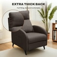 thumbnail image 5 of FunniHomi Recliner Chair Small Recliner Adjustable Reclining Chair Single Sofa with Padded Seat Backrest for Living Room Bedroom, Brown, 5 of 6