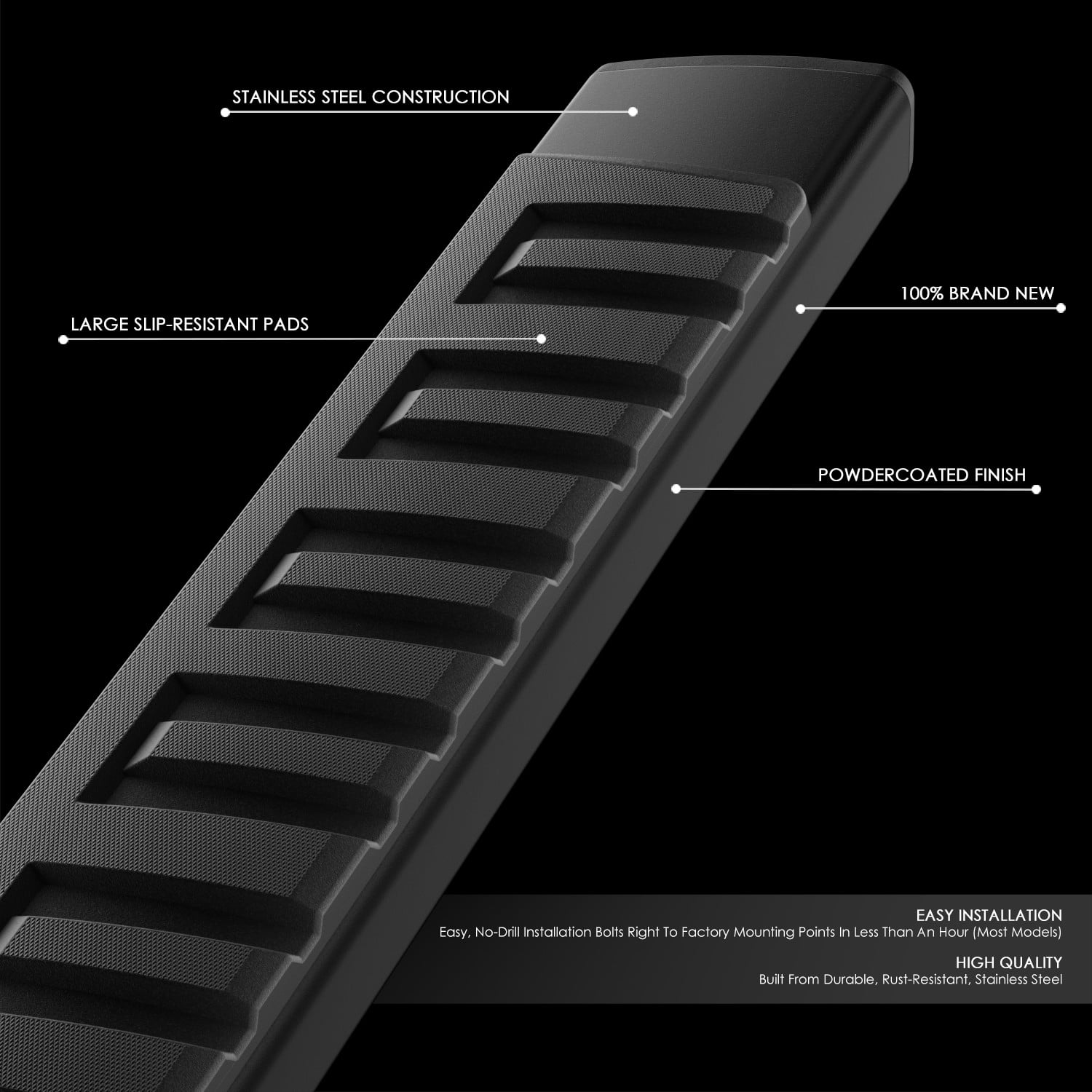 Nuvision for 15-25 Colorado Canyon Crew Cab 6" Running Boards Side Step Nerf Bar