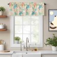 thumbnail image 2 of Teal Sea Turtle Starfish Valance Curtain Summer Beach Coral Shell Vintage Window Valances Rod Pocket Short Curtains Window Treatments for Kitchen Bedroom Bathroom Laundry 60" x 14", 2 of 9